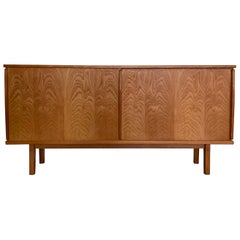 Ash Sideboard with Sliding Doors in the Style of Charlotte Perriand, France 1950