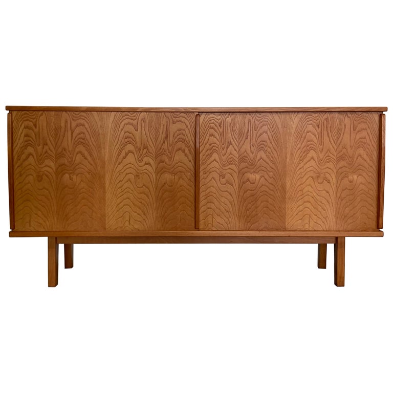 Ash Sideboard with Sliding Doors in the Style of Charlotte Perriand, France 1950 For Sale