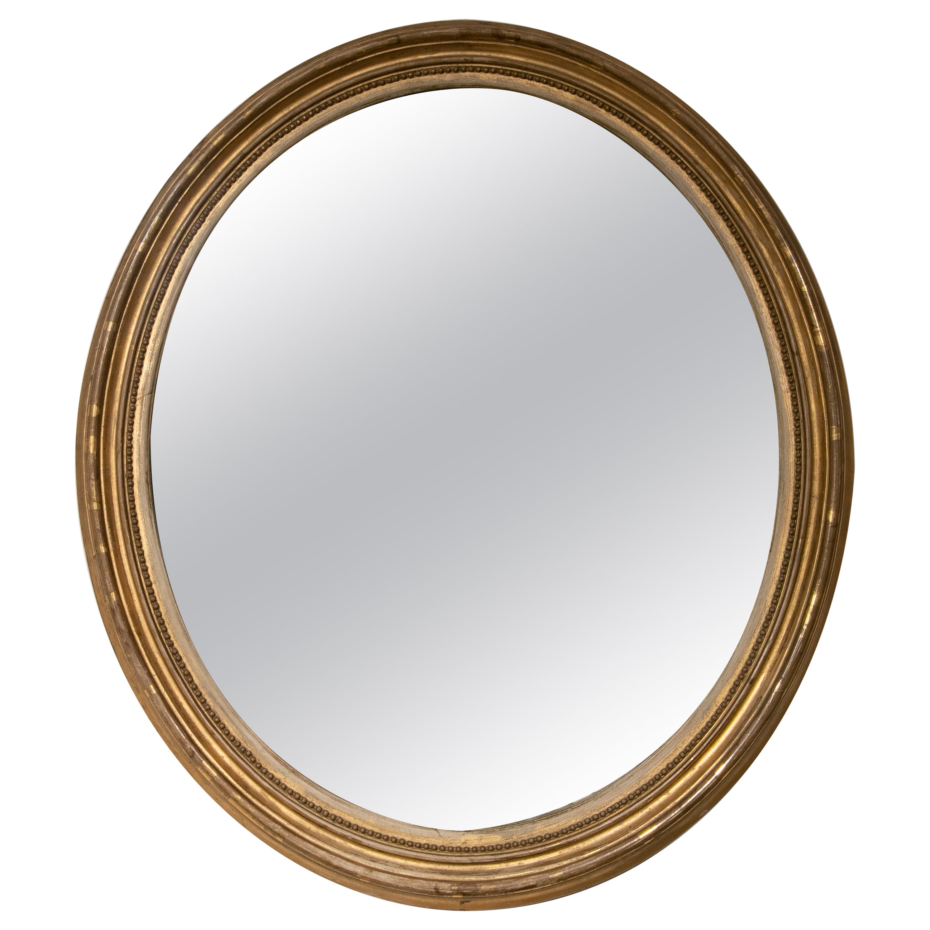 19th Century French Oval Giltwood Mirror