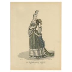 Gravure ancienne d'Anne Louise Bndicte de Bourbon, duchesse du Maine, 1900