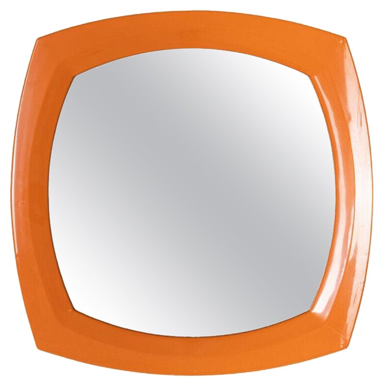 French Wall Decor Vintage Plastic Wall Mirror 70s Mid-Century Round Mirror