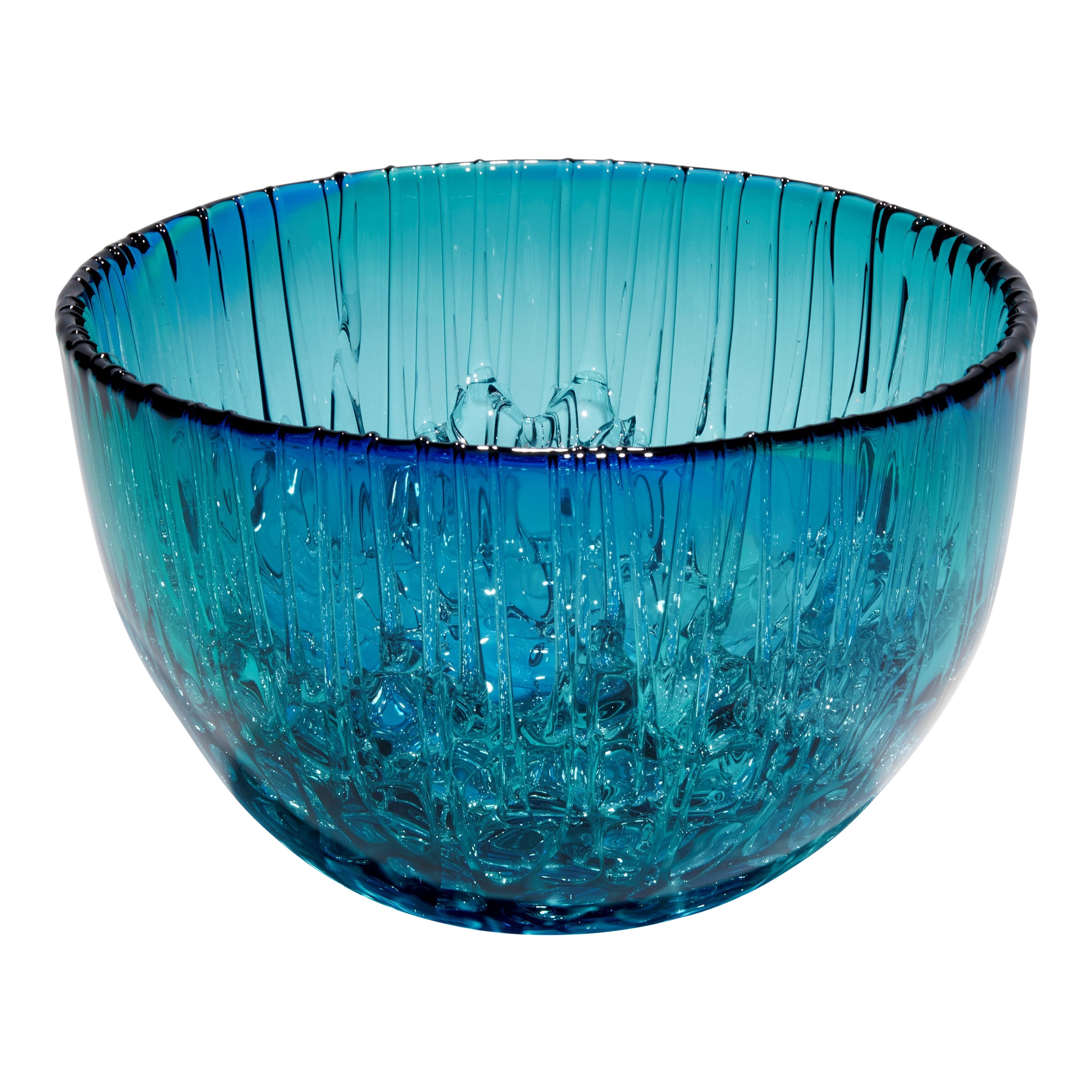 Cassito in Blue & Green, Glass Bowl & Centrepiece by Katherine Huskie For Sale