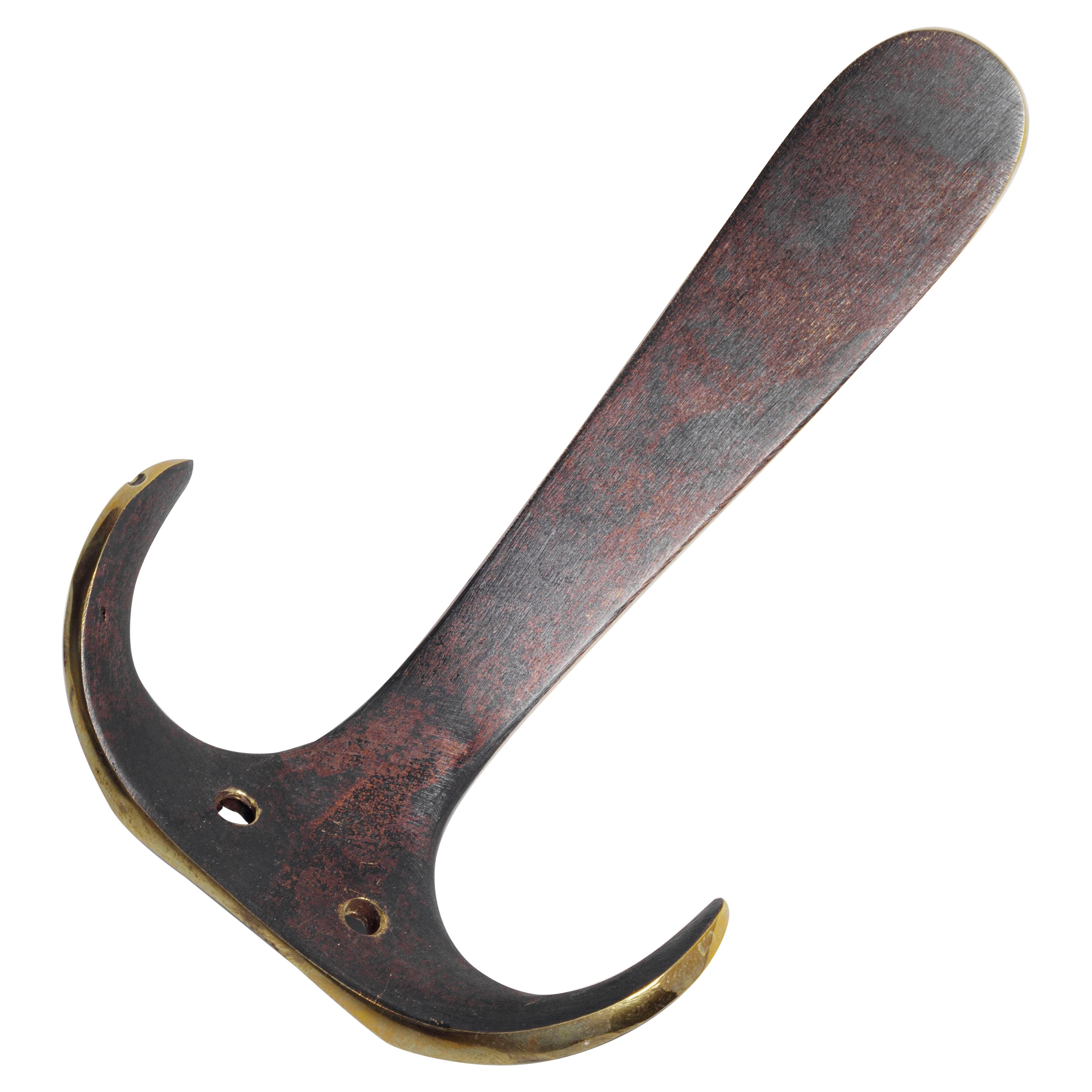 Carl Auböck Patinated #4982-2 Wall Hooks, Austria 2022 For Sale