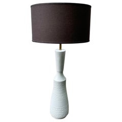 Mid Century Modern Table Lamp in Matte White, Large Scale, 1960's