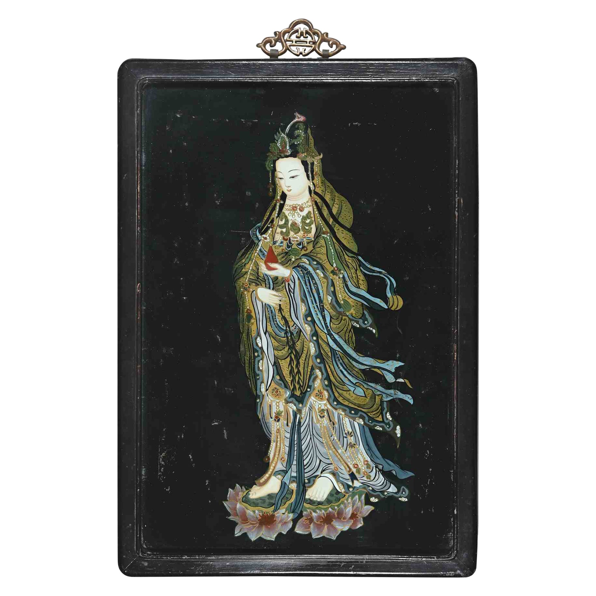 Orientalische Frau, Emaille auf Karton, frühes 20. Jahrhundert