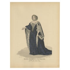 Hand Colored Engraving of Maria Theresa, Archduchess of Austria, 1900