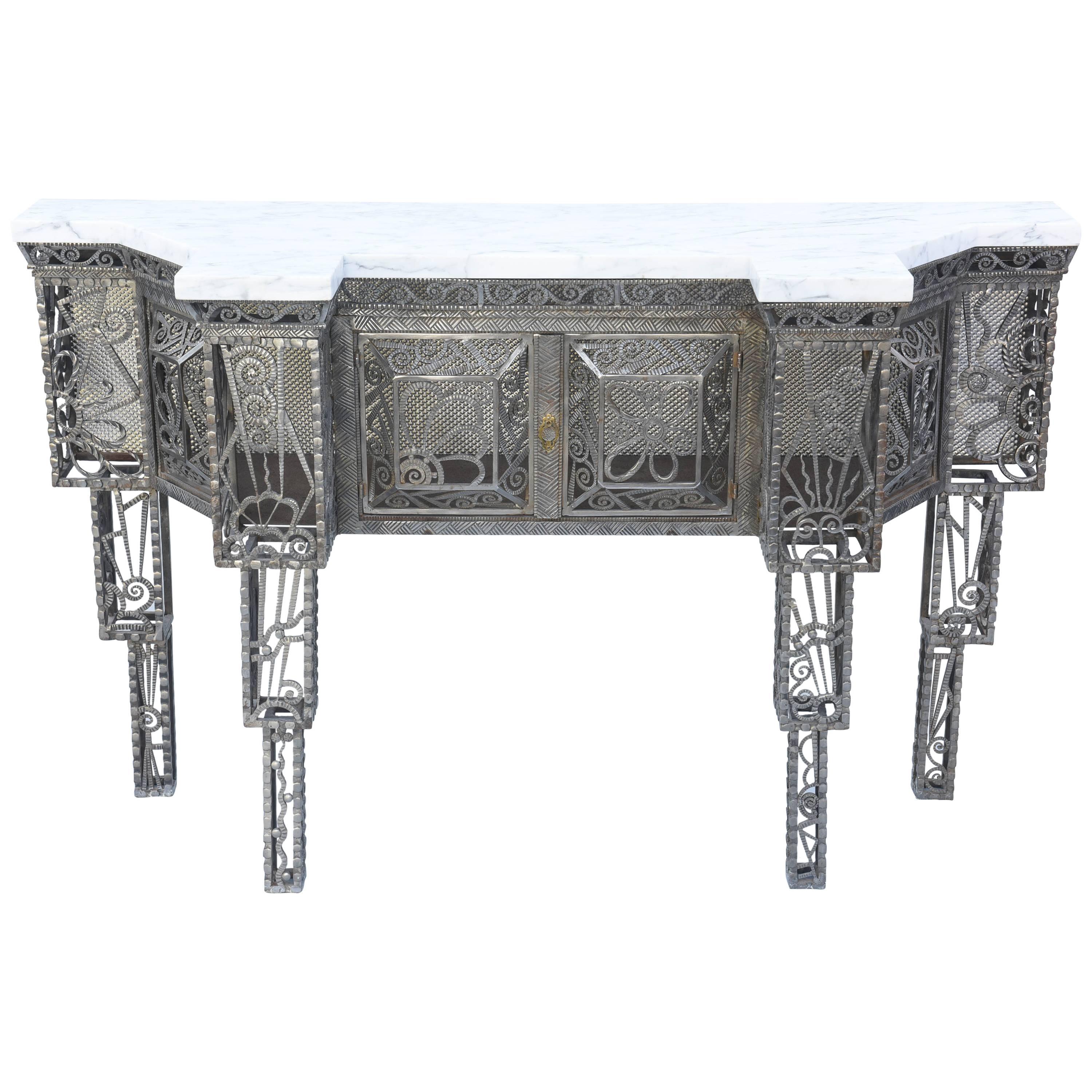 Art Deco Console in the Manner of Edgar Brandt