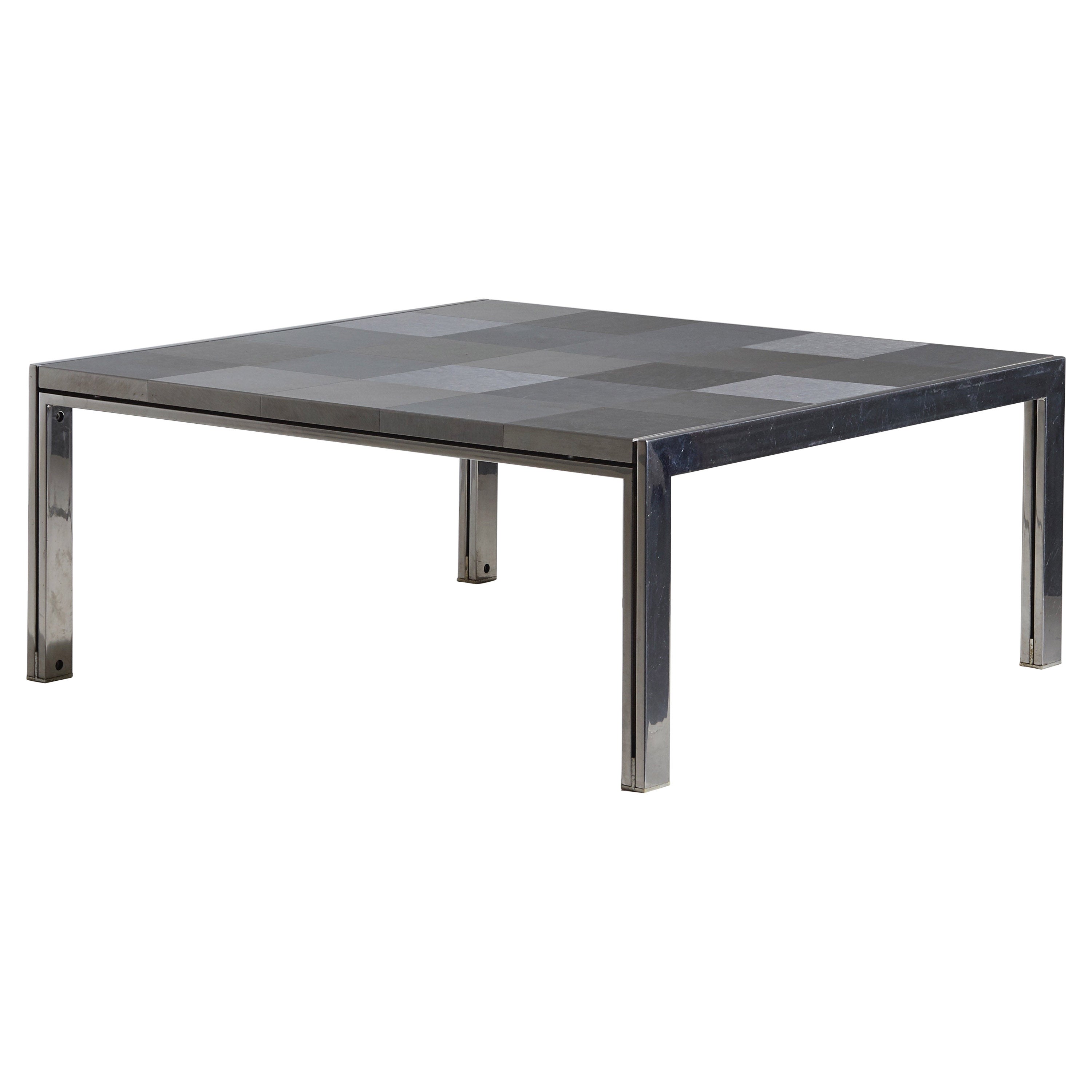 Ross Littell Stainless Steel ''Luar'' Coffee Table for Icf De Padova, Italy 1974 For Sale
