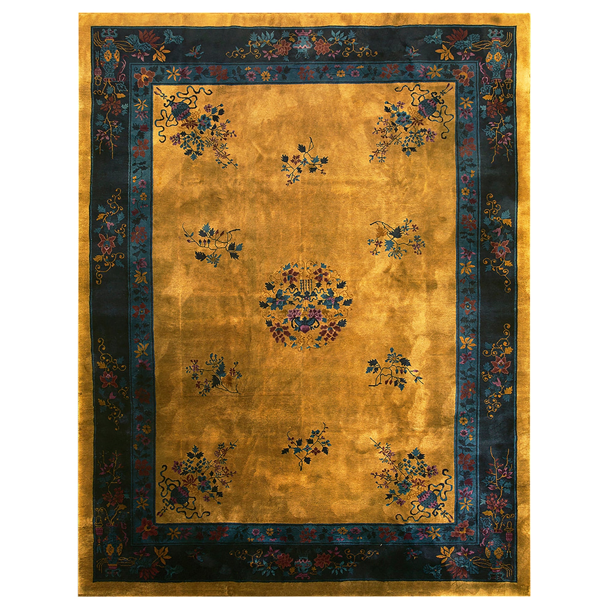 Chinesischer Art-Déco-Teppich aus den 1920er Jahren ( 9' x 11'8" - 275 x 355)