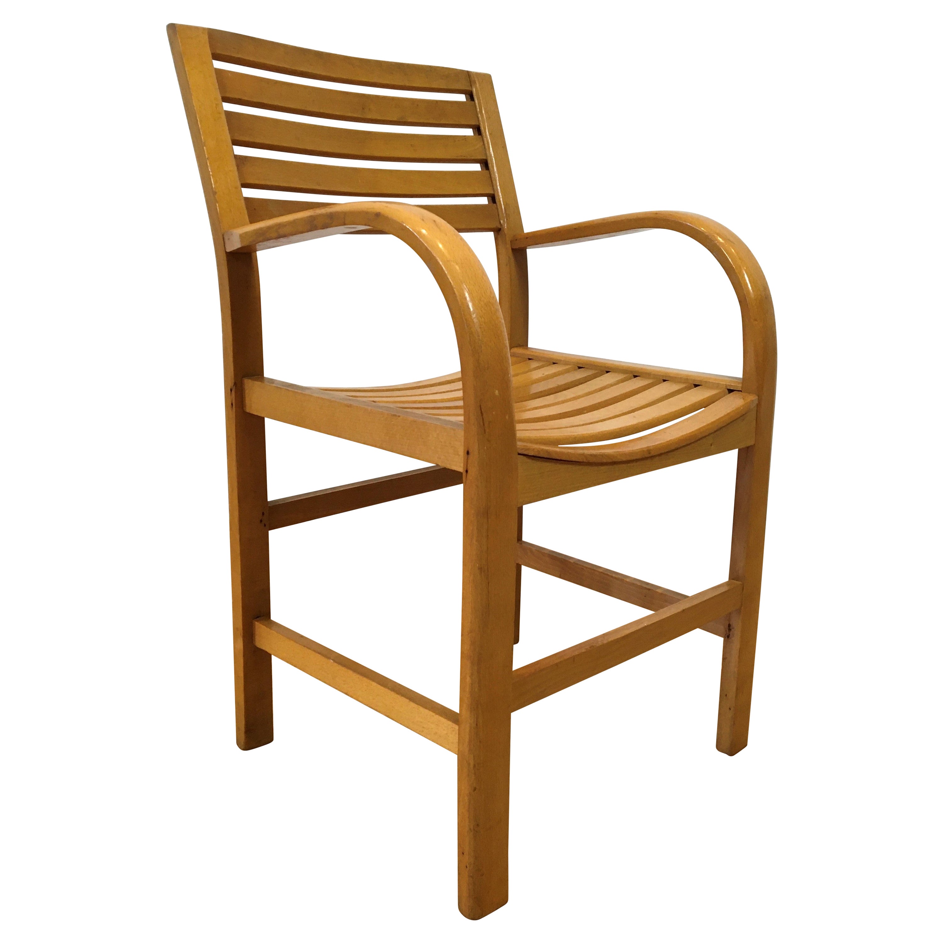 Chaise en bois cintré, chaise d'appoint par Torck