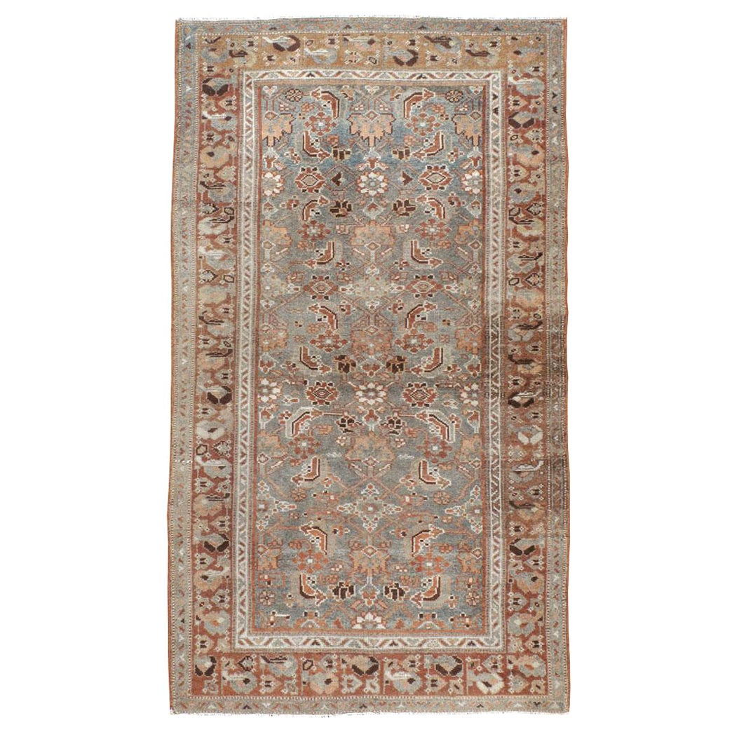 Early 20th Century Handmade Persian Malayer Throw Rug For Sale