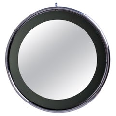 Cristal Arte Mid Century Round Mirror with Floating Style Chrome Frame
