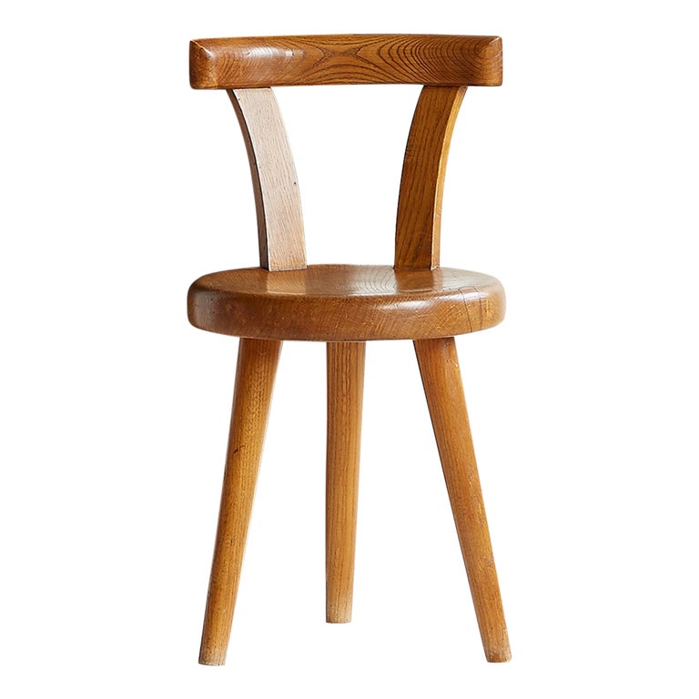Charlotte Perriand Tripod Chair in Ash For Sale