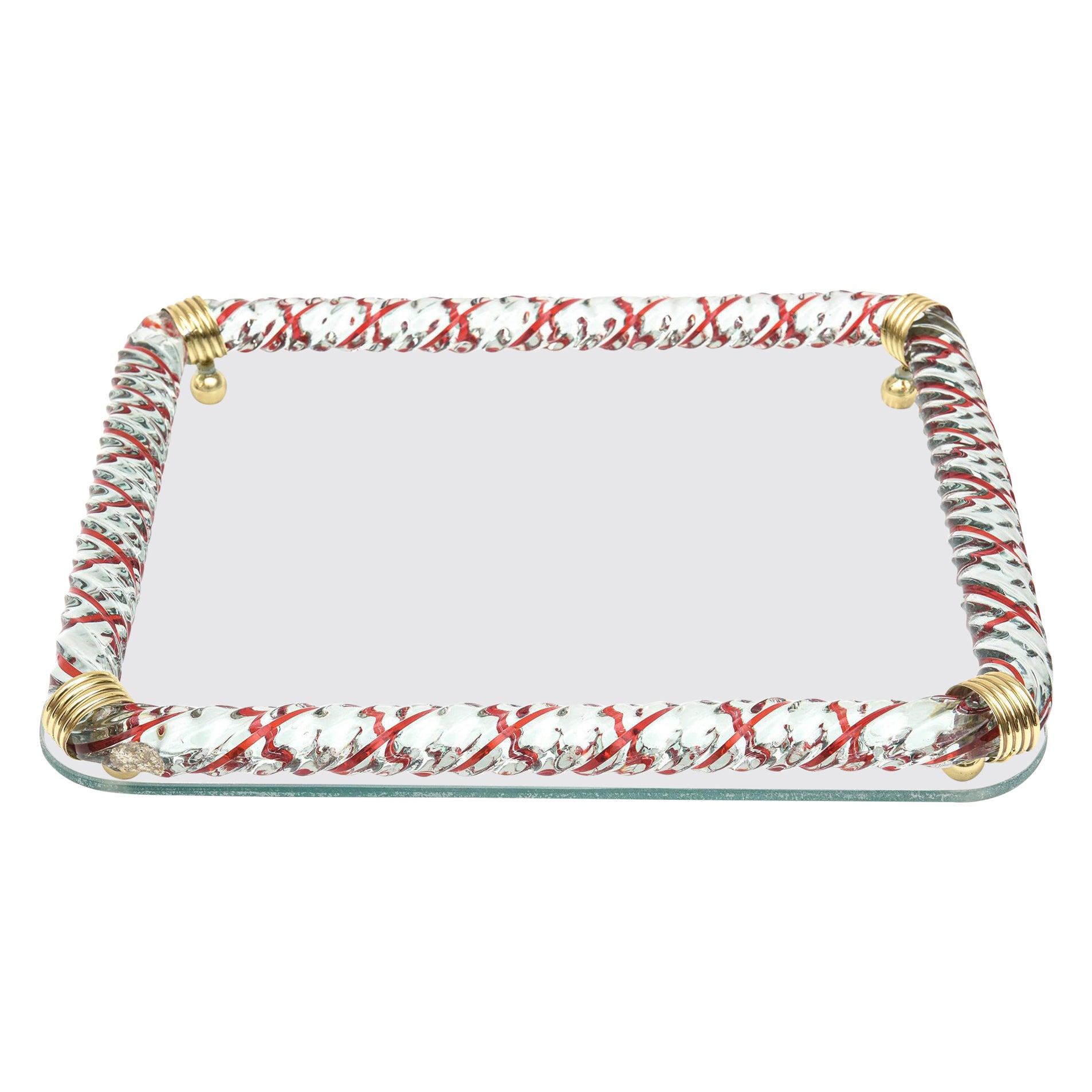 Murano Twisted Glass Rope Vanity Tray at 1stDibs
