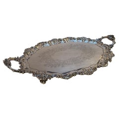 Antique English Sheffield Plate Medium Sized Serving Tray