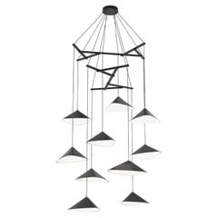 Daniel Becker 'Emily Vertikal 10' Chandelier in Anthracite for Moss Objects
