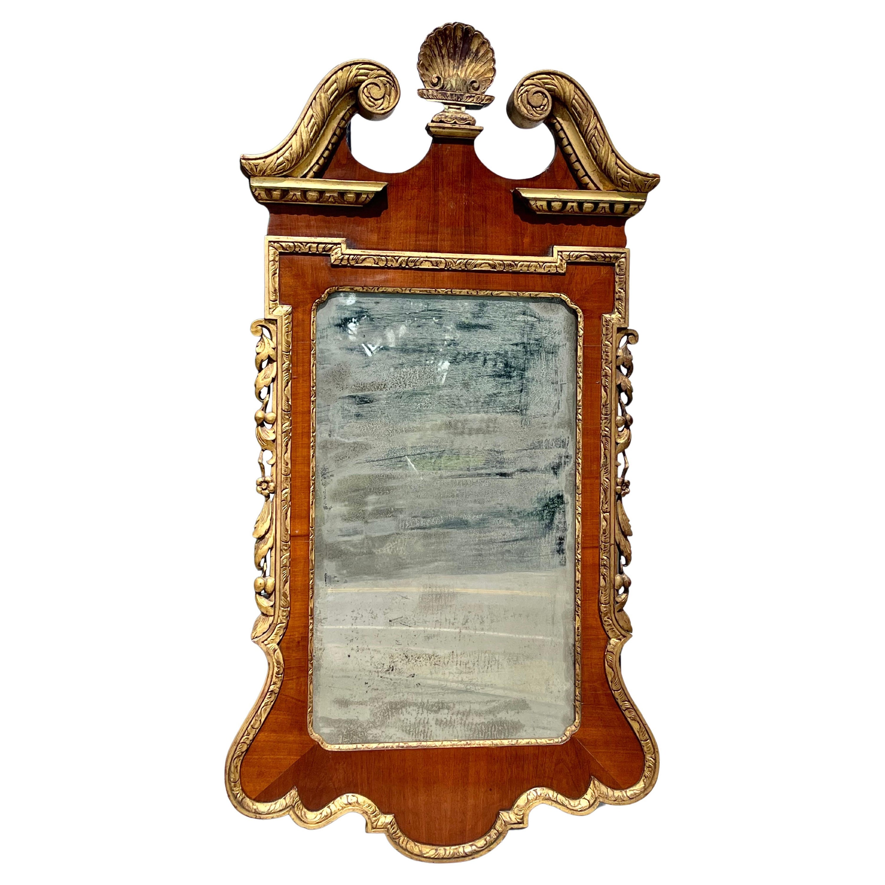 19th Century Walnut and Gilt Philadelphia Chippendale Mirror For Sale