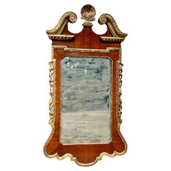 Antique 19th Century Walnut and Gilt Philadelphia Chippendale Mirror