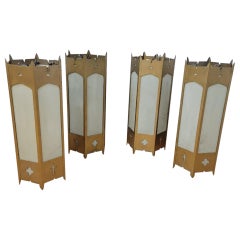 Art Deco Architectural Church Salvage Lantern Pendants - Set of 4