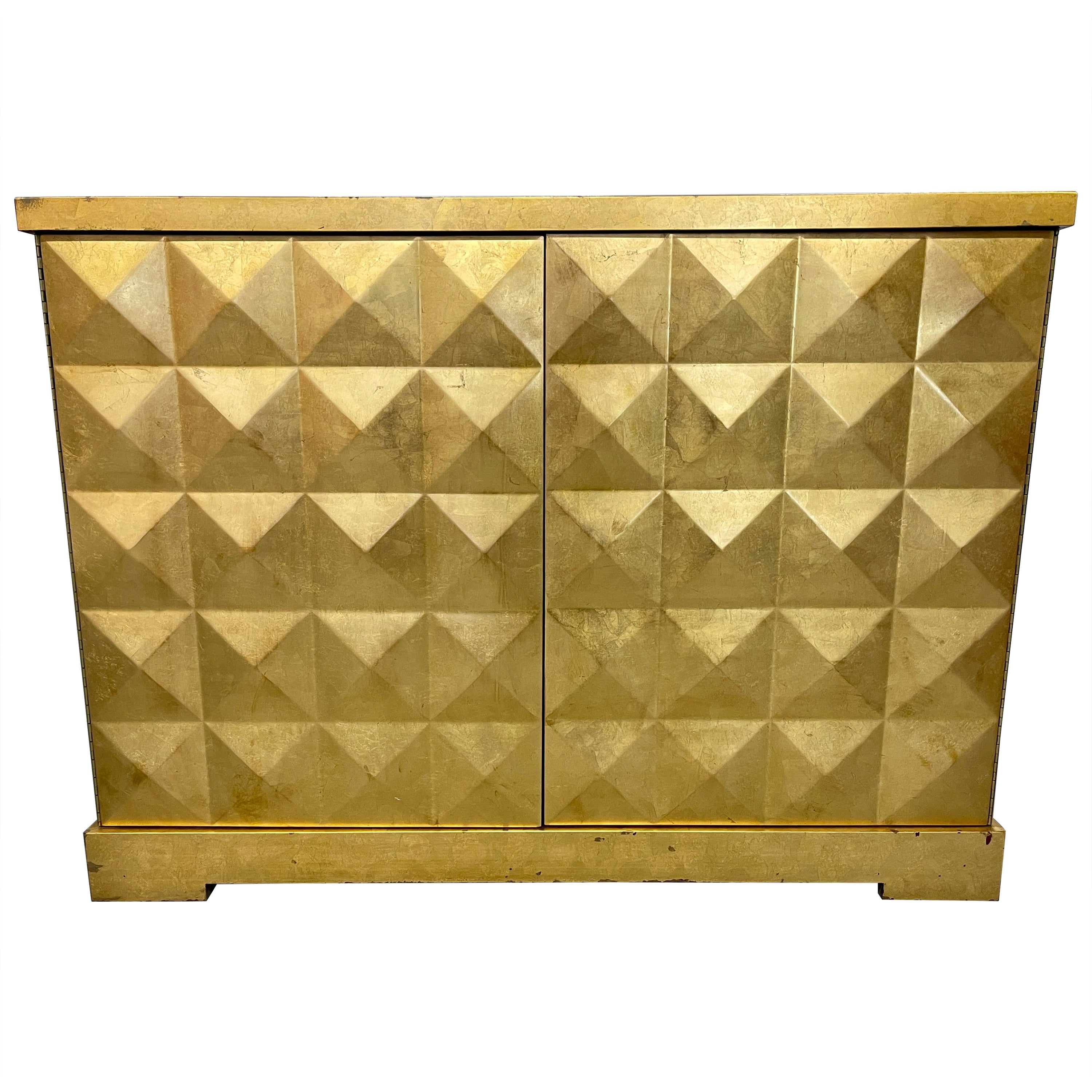 Barbara Barry for Baker Furniture Diamond Gold Leaf For Sale at