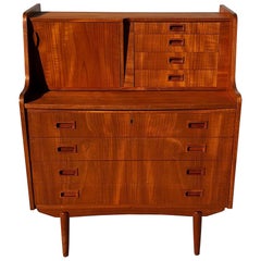 Midcentury Danish Teak Secrétaire From Spejl Kobberbeskyttet