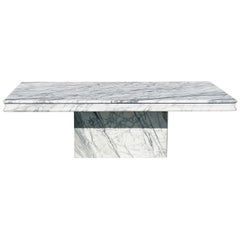Used Italian Carrara Marble Rectangular Coffee Table