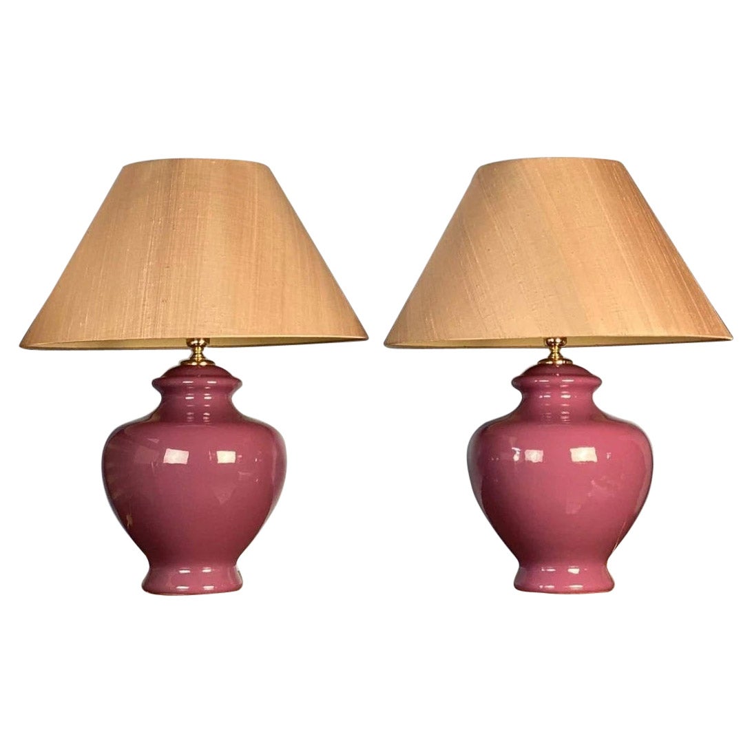 Beautiful Porcelain Paired Table Lamps from Bielefelder Werkstätten Manufactory