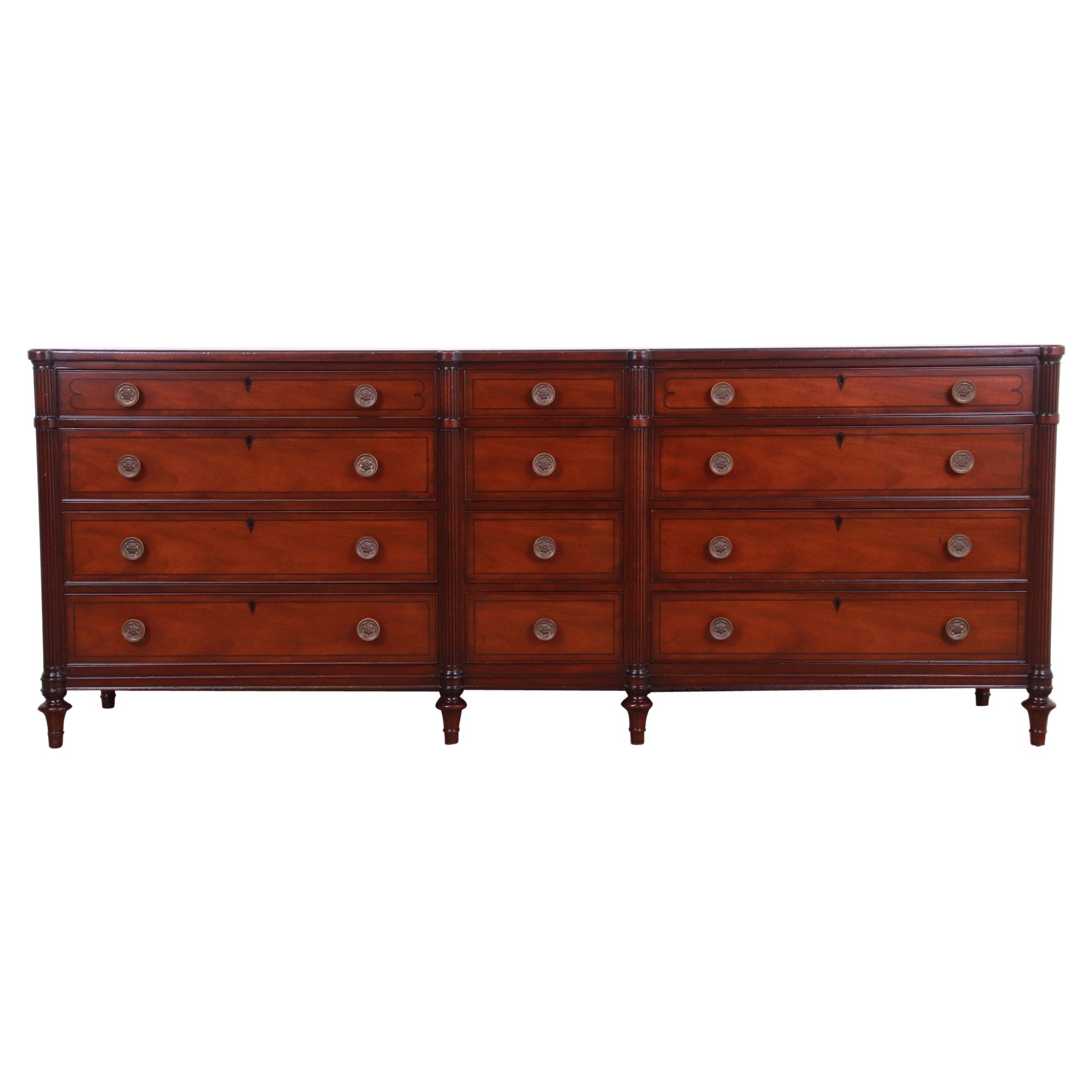 Kittinger French Regency Louis XVI Mahogany Twelve-Drawer Dresser, Refinished