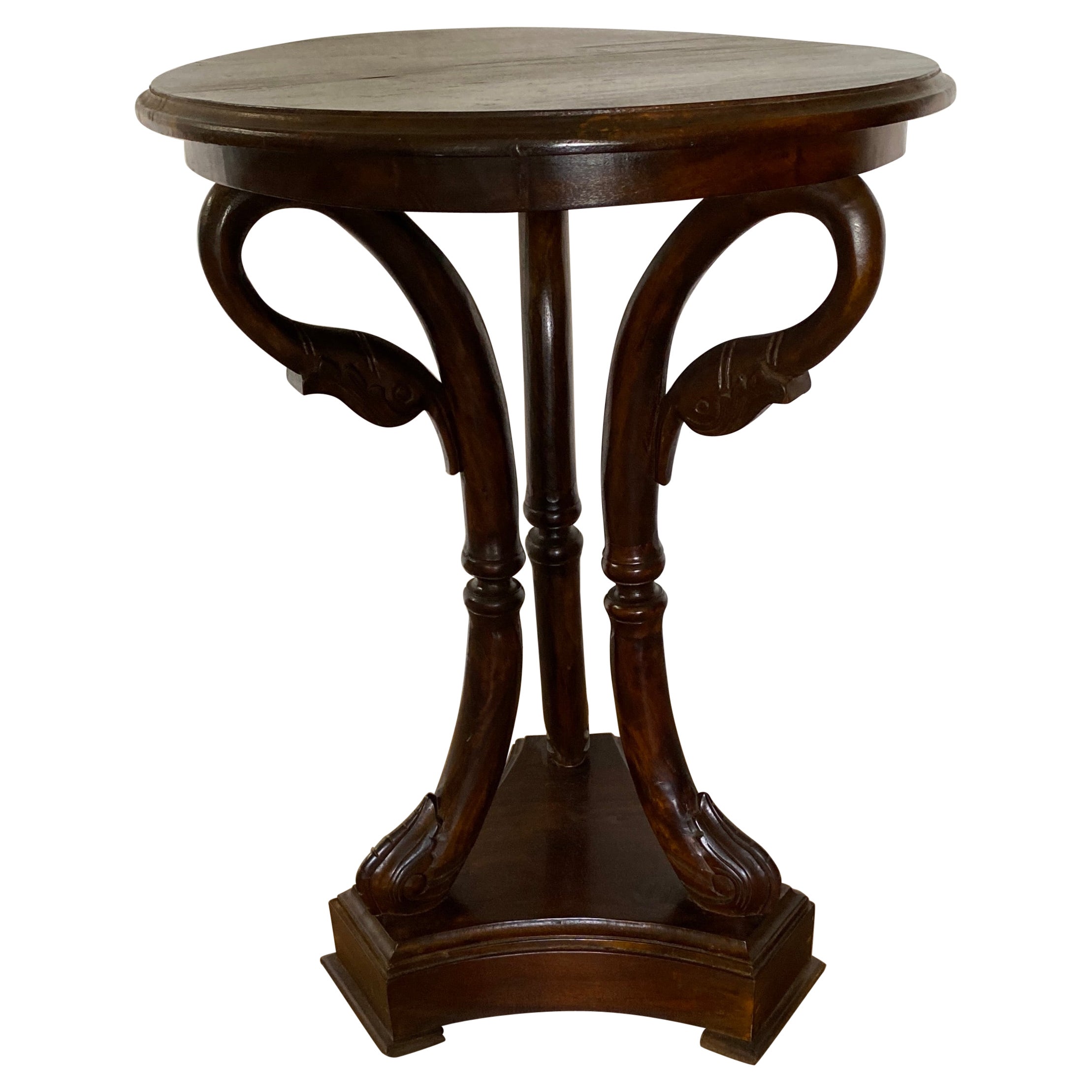 Mahogany Swan Side Table For Sale
