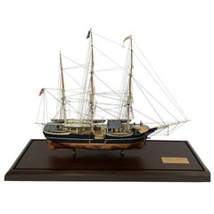 Antique Brass Case Ship Model by Hitchcock "Charles W. Morgan"