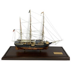 Used Brass Case Ship Model by Hitchcock "Charles W. Morgan"