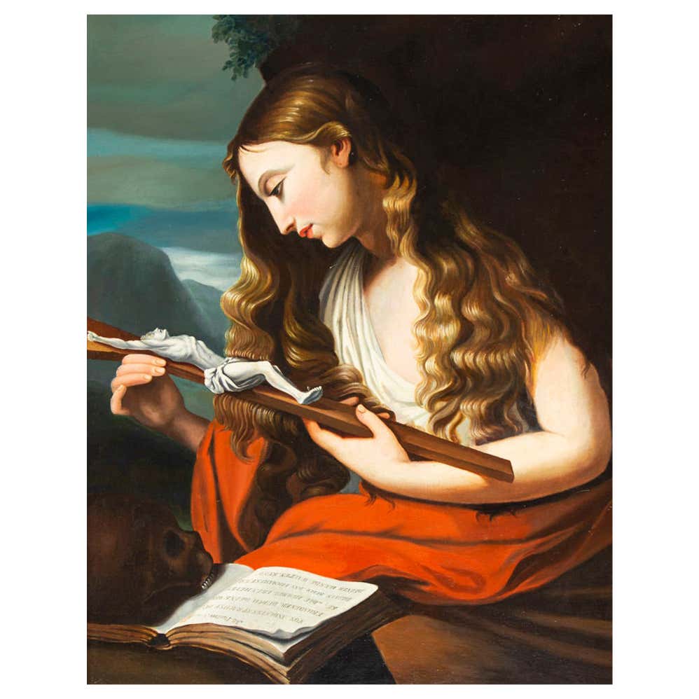 Penitent Magdalene, Oil Painting, 18th Century For Sale at 1stDibs