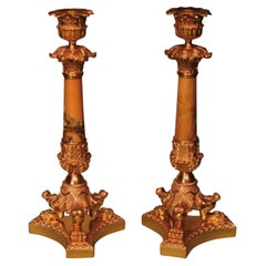 Pair of Regency Period Ormolu Candlesticks