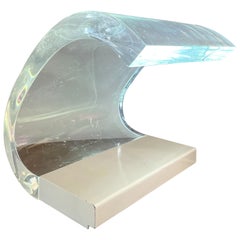 Mid-Century Plexiglass White Table Lamp Model ''Acrilica" by Joe Colombo, Italy