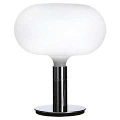 Franco Albini and Franca Helg 'AM1N' Opaline Glass Table Lamp in Chrome for Nemo