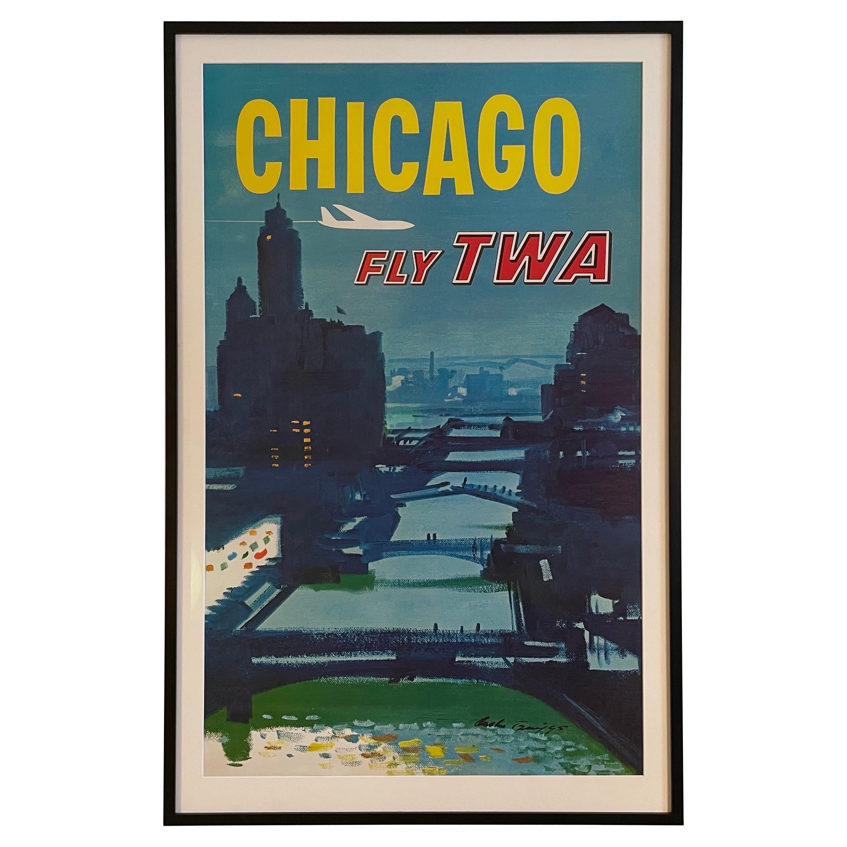 1960’s Austin Briggs Chicago Travel Lithograph For Sale
