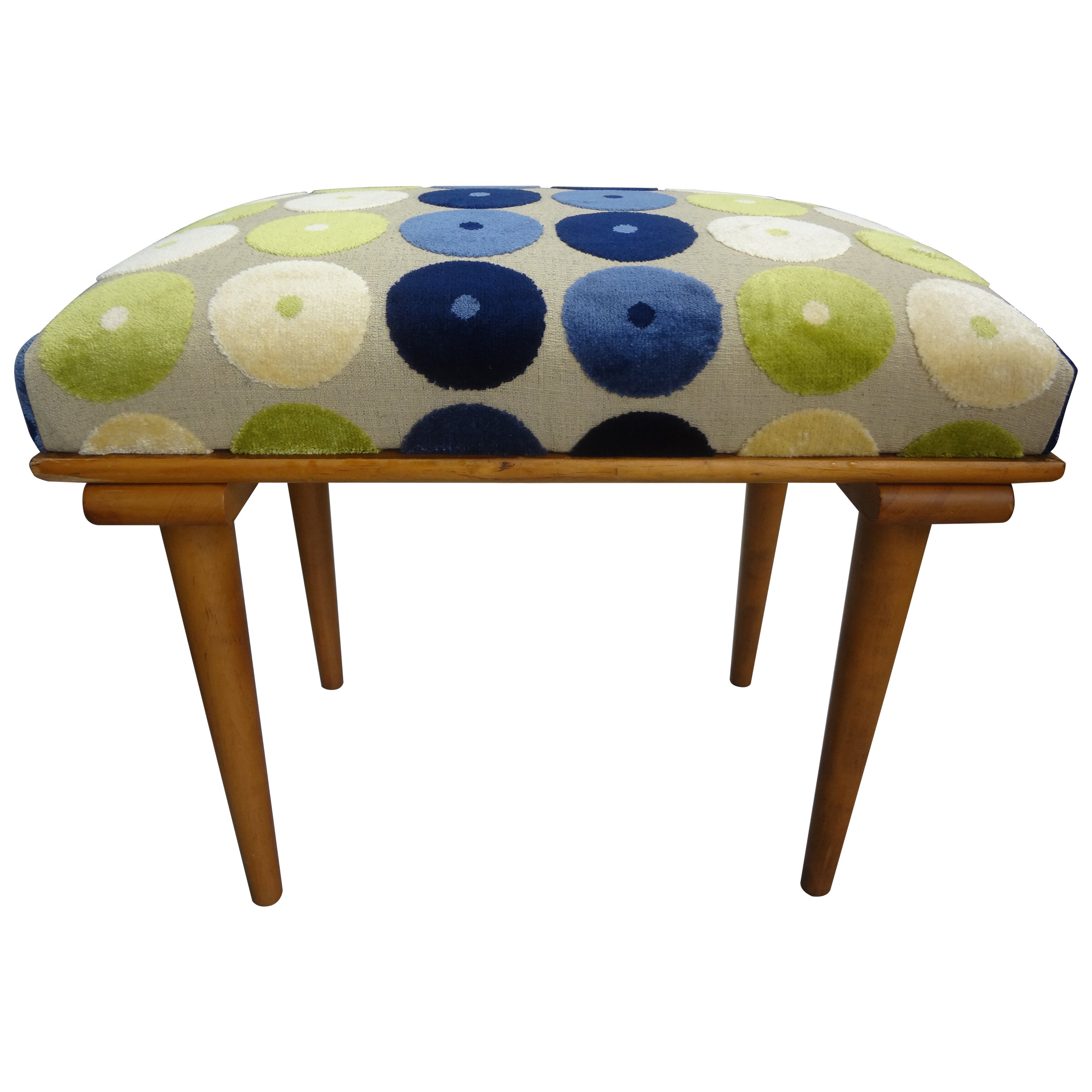 Mid Century Modern Upholstered Bench with "X" Base Design at 1stDibs
