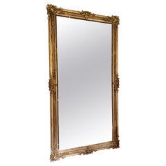 Huge Early 19th Century French Giltwood and Gesso Mirror