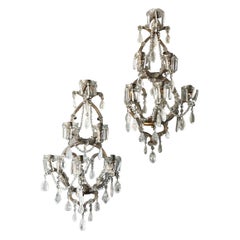 Antique Fantastic pair of early 19th century Venetian Rock Crystal Sconces 