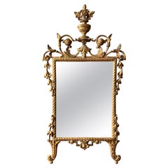 Antique Fine 18th Century Italian Rococo Giltwood Mirror