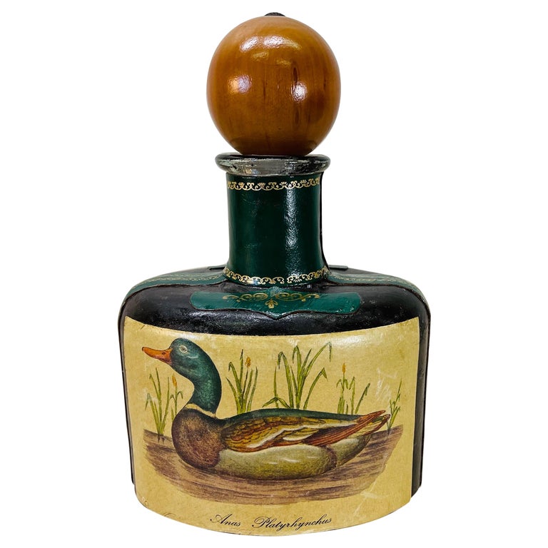 1970s Italian Leather Duck Decanter at 1stDibs