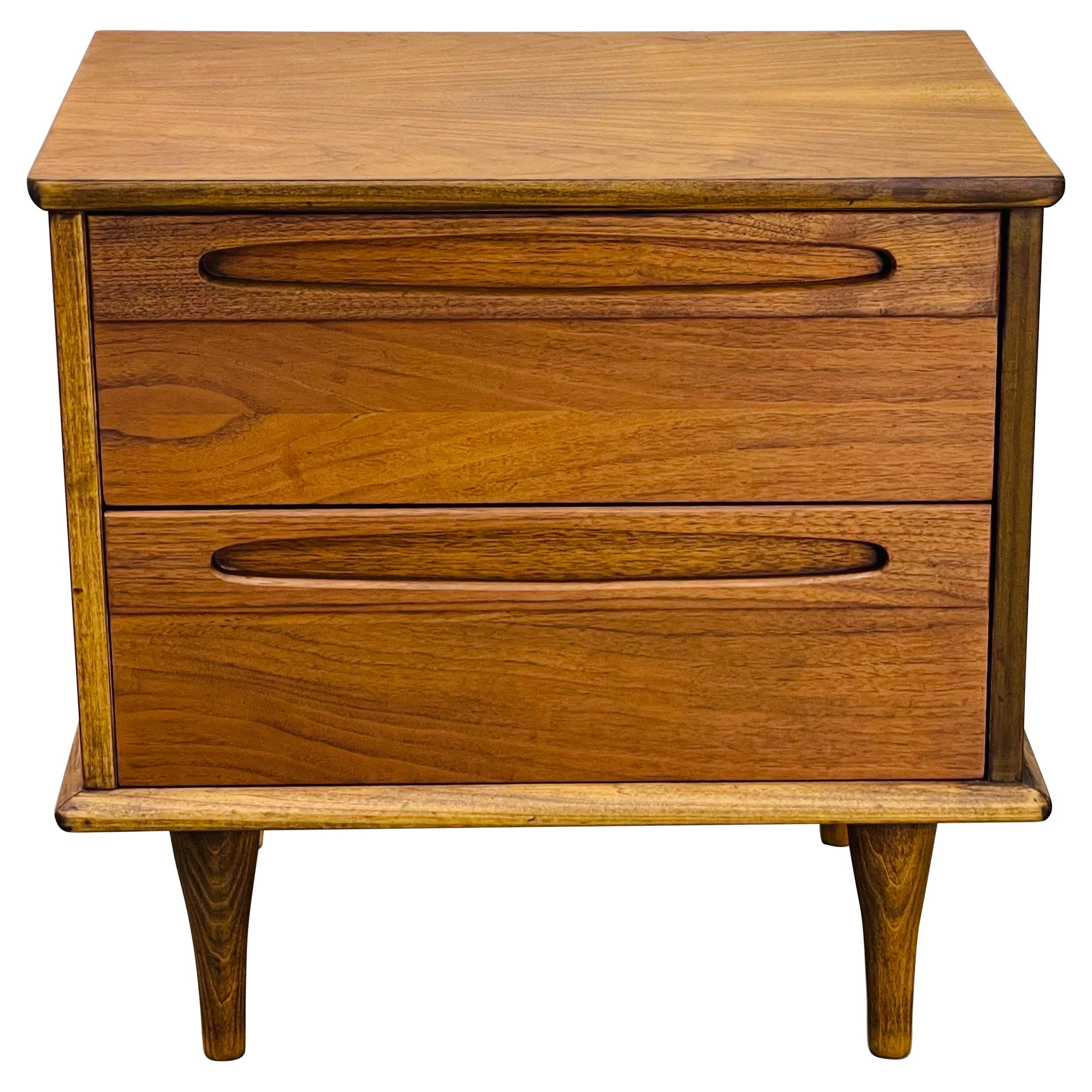 1960s, Walnut Wood Nightstand by American of Martinsville For Sale