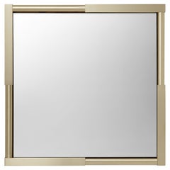 'Sequence' Square Mirror by Marta Delgado, Brushed Brass