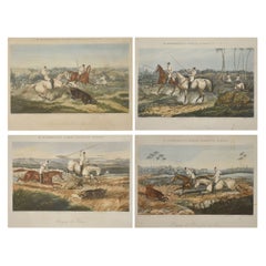 Antique Set of Four Hunting Engravings