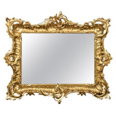 Antique Large 19th Century Gilt-Wood Wall Mirror