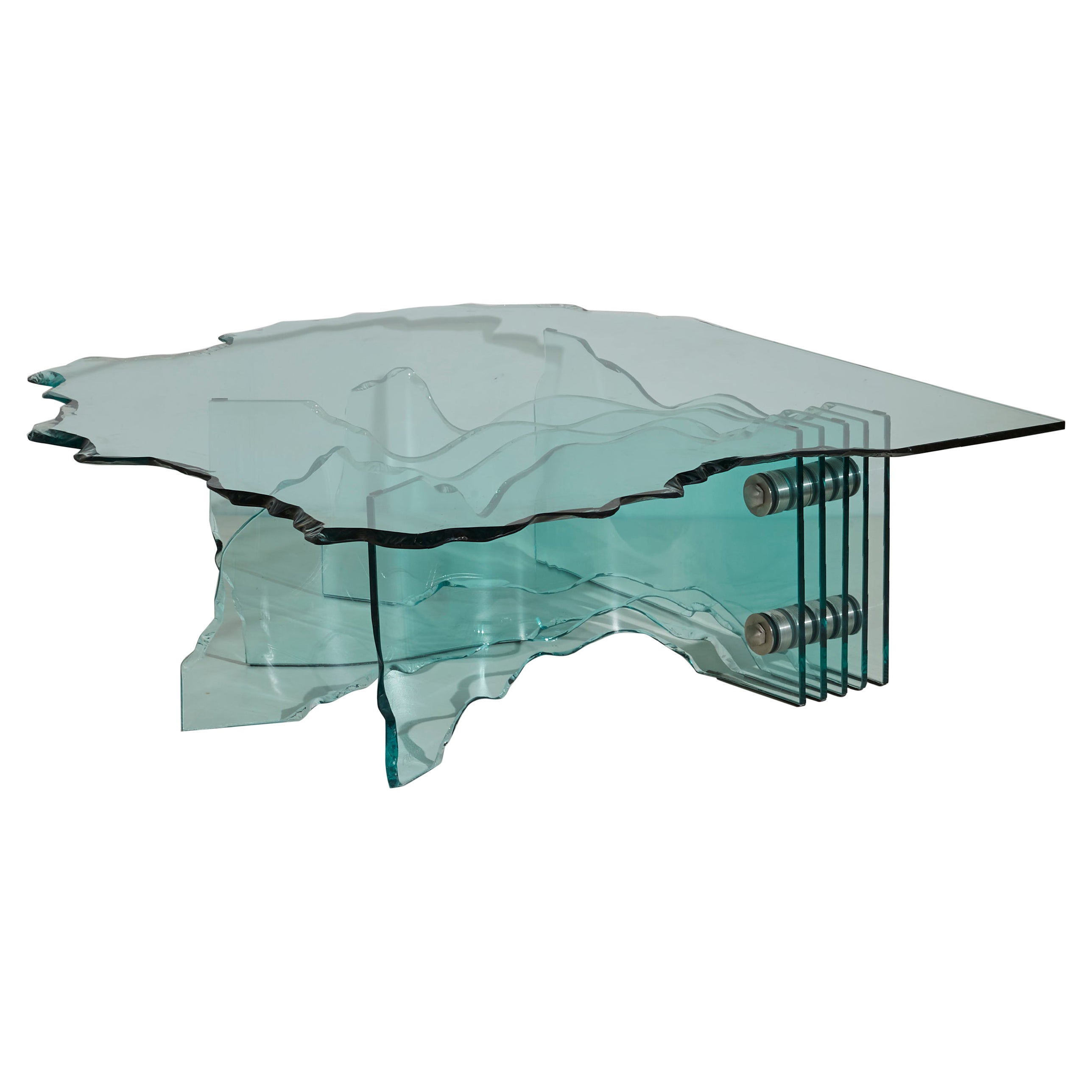 Danny Lane Hand Shaped Glass 'Shell' Coffee Table for Fiam '1989'