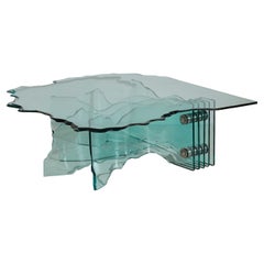 Vintage Danny Lane Hand Shaped Glass 'Shell' Coffee Table for Fiam '1989'