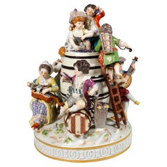 Meissen Children's Group 'The Grape Harvest' by J.C. Schoenheit, 20th Century