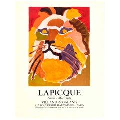 Original Vintage Art Exhibition Poster Le Lion Painting Charles Lapicque Paris