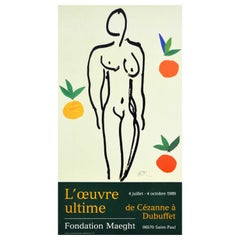 Original Vintage Exhibition Poster Cezanne To Dubuffet Nude With Oranges Matisse